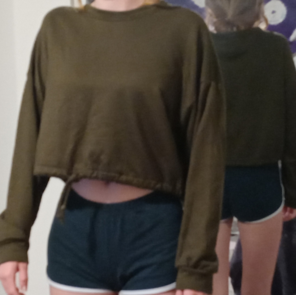 Forever 21 Drawstring crop top sweatshirt